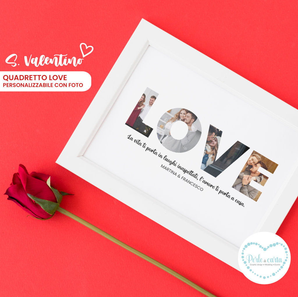 SAN VALENTINO quadretto foto personalizzato idea regalo amore marito