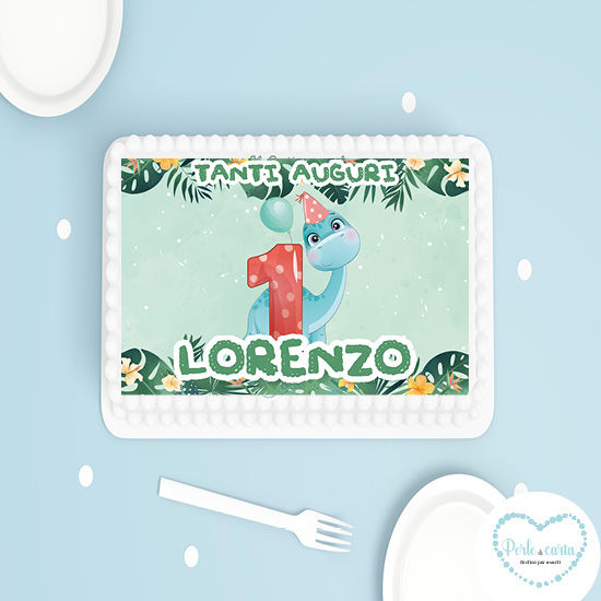 DINOSAURI cialda torta personalizzata per festa di compleanno a tema dinosauri bambino