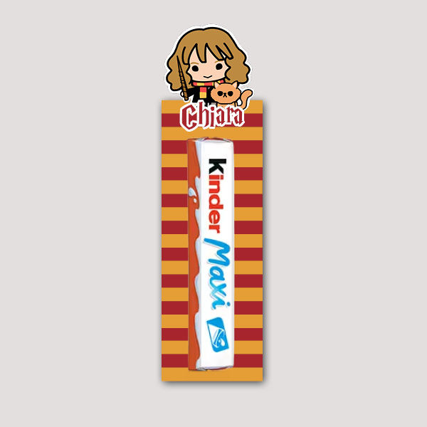 hermione harry potter barretta kinder maxi personalizzata compleanno