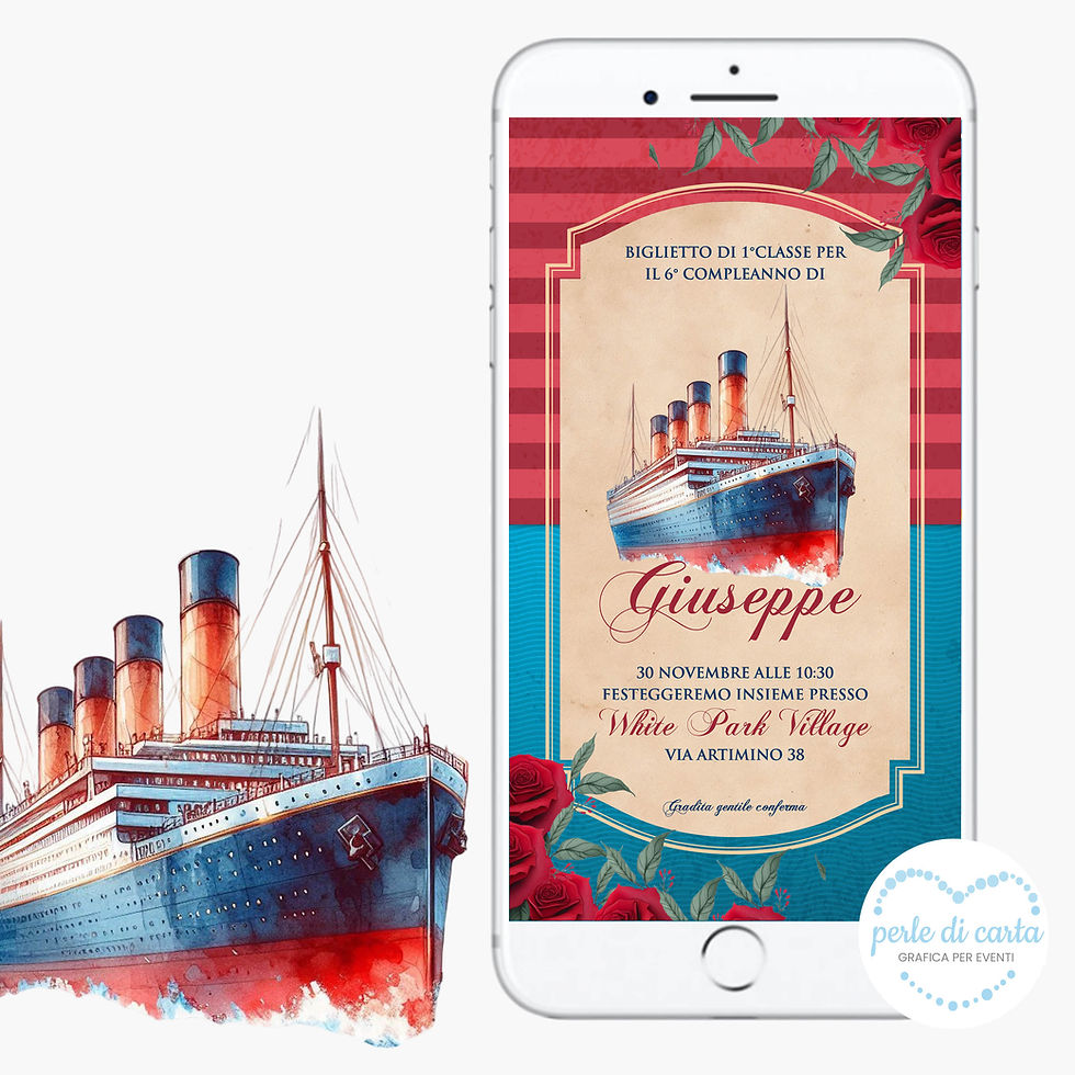 TITANIC invito digitale compleanno whatsapp