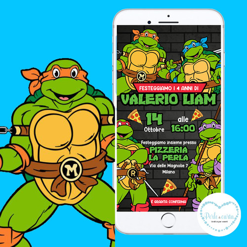 Inviti Di Compleanno Delle Tartarughe Ninja Da Stampare - Foto 7