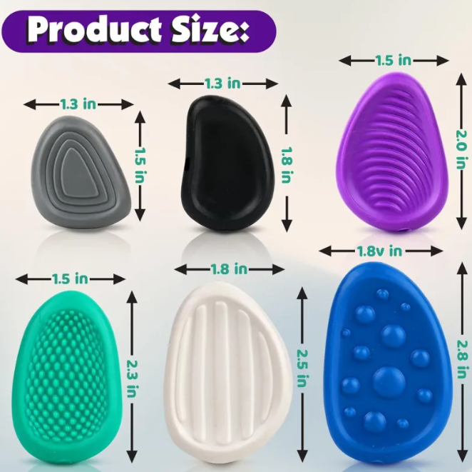 Miniatura: Children's Sensory Stone Texture Soft Fidget Decompression Toys (6-Pack)