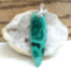 Pendentif Malachite et Argent 925 forme Bouclier