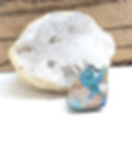 Pendentif Azurite Malachite et Argent 925 Forme Originale vu de dos