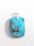 pendentif cabochon rectangle pierre azurite vue de face