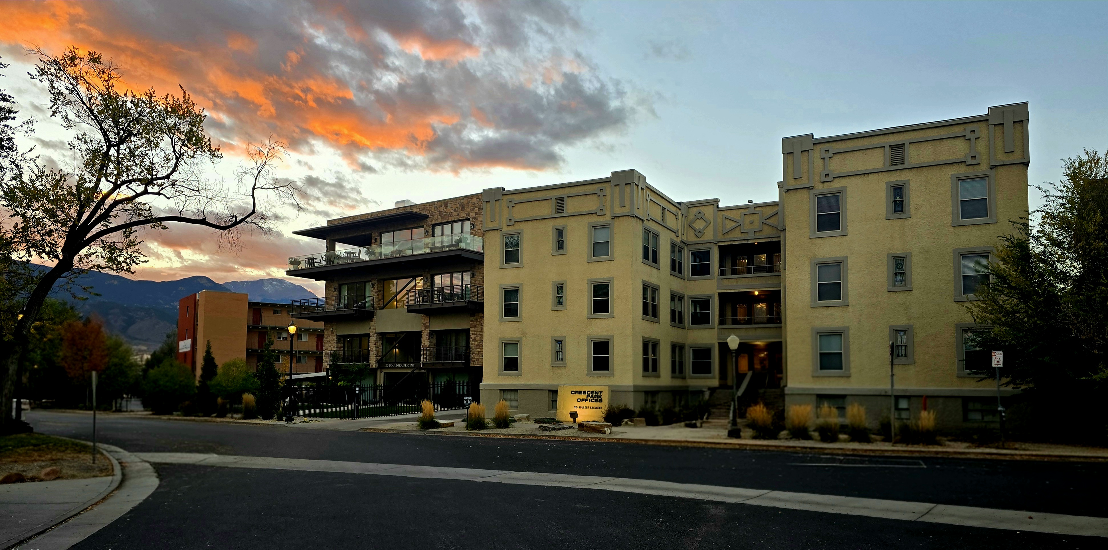 Lifespace Counseling building exterior at sunset