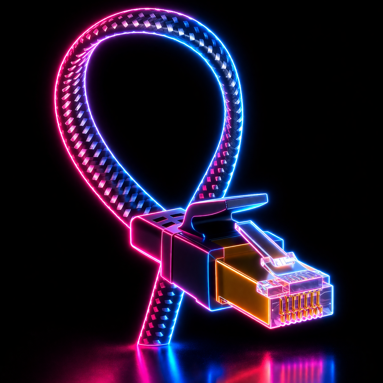 Cable LAN Ethernet 50 Pies | Cat 8 | Black and White