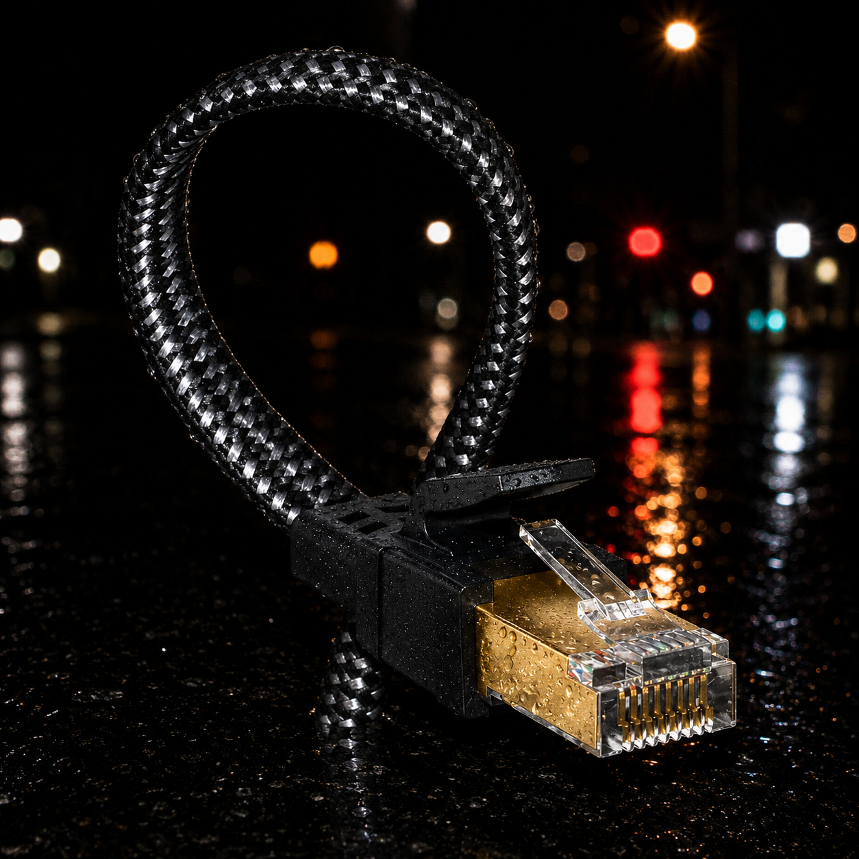 Cable LAN Ethernet 50 Pies | Cat 8 | Black and White