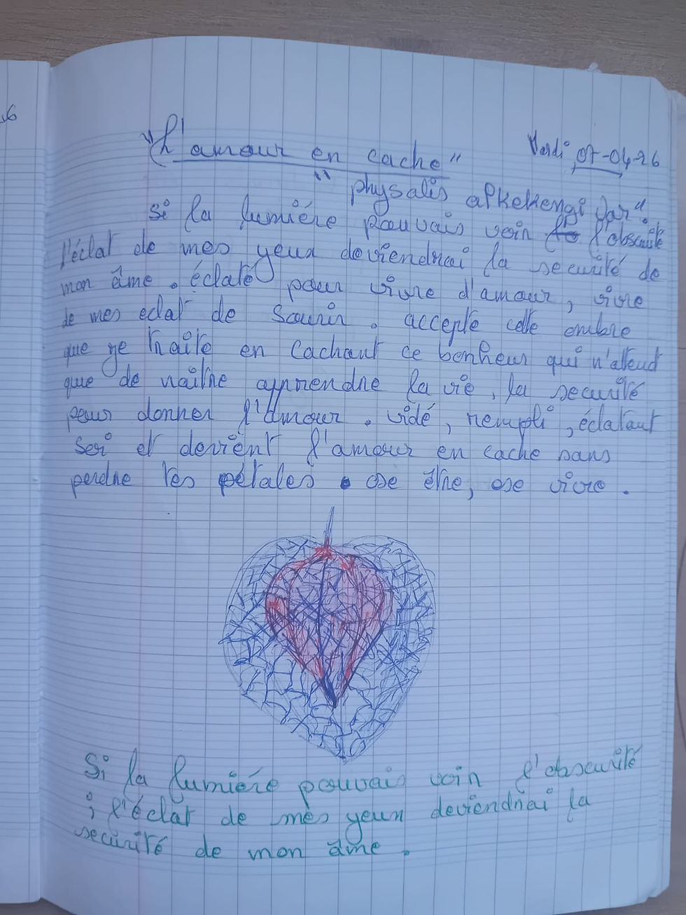 Poème et fleur de Halimatou