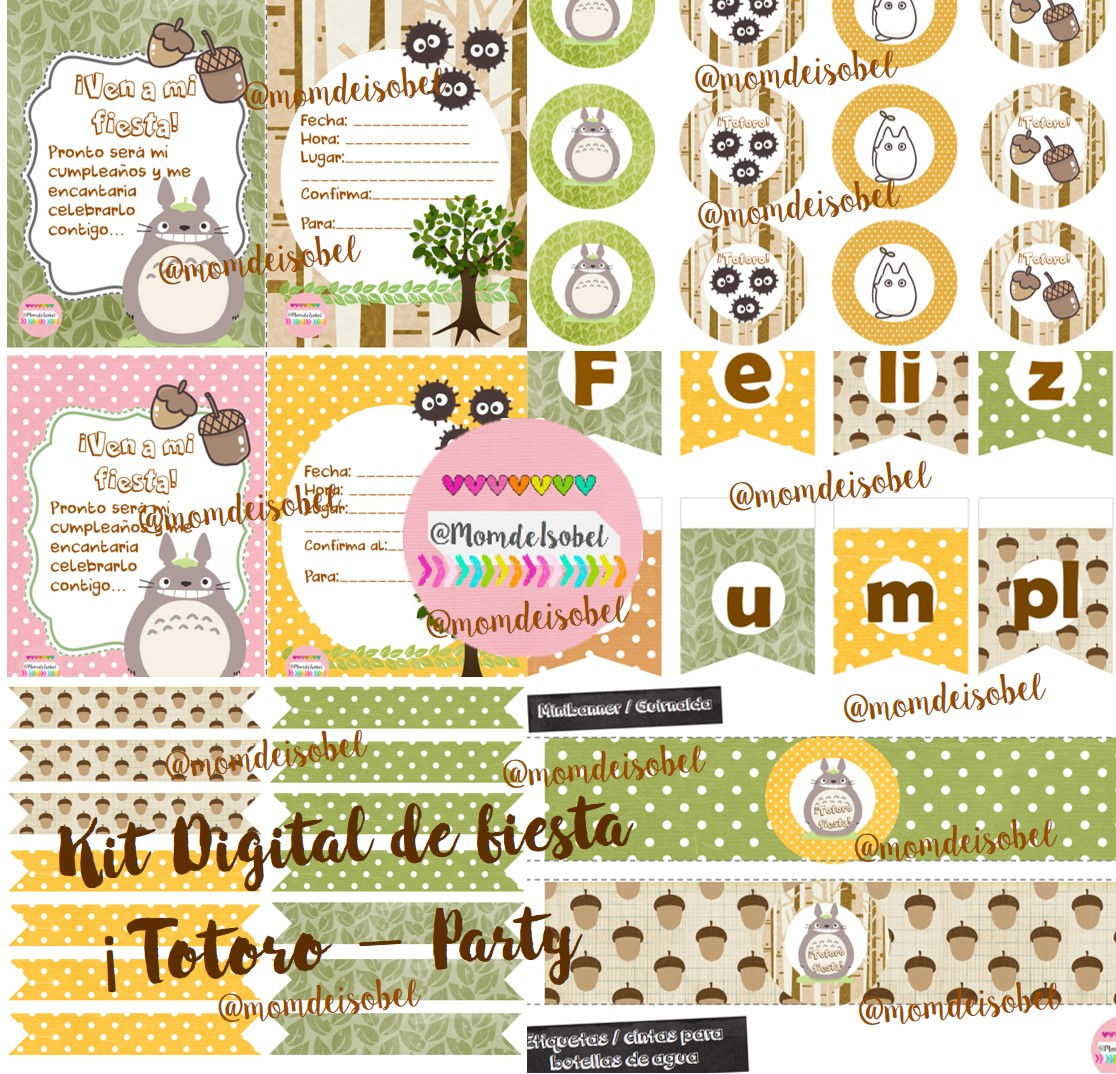 Kit de Fiesta digital "Totoro-fiesta!"