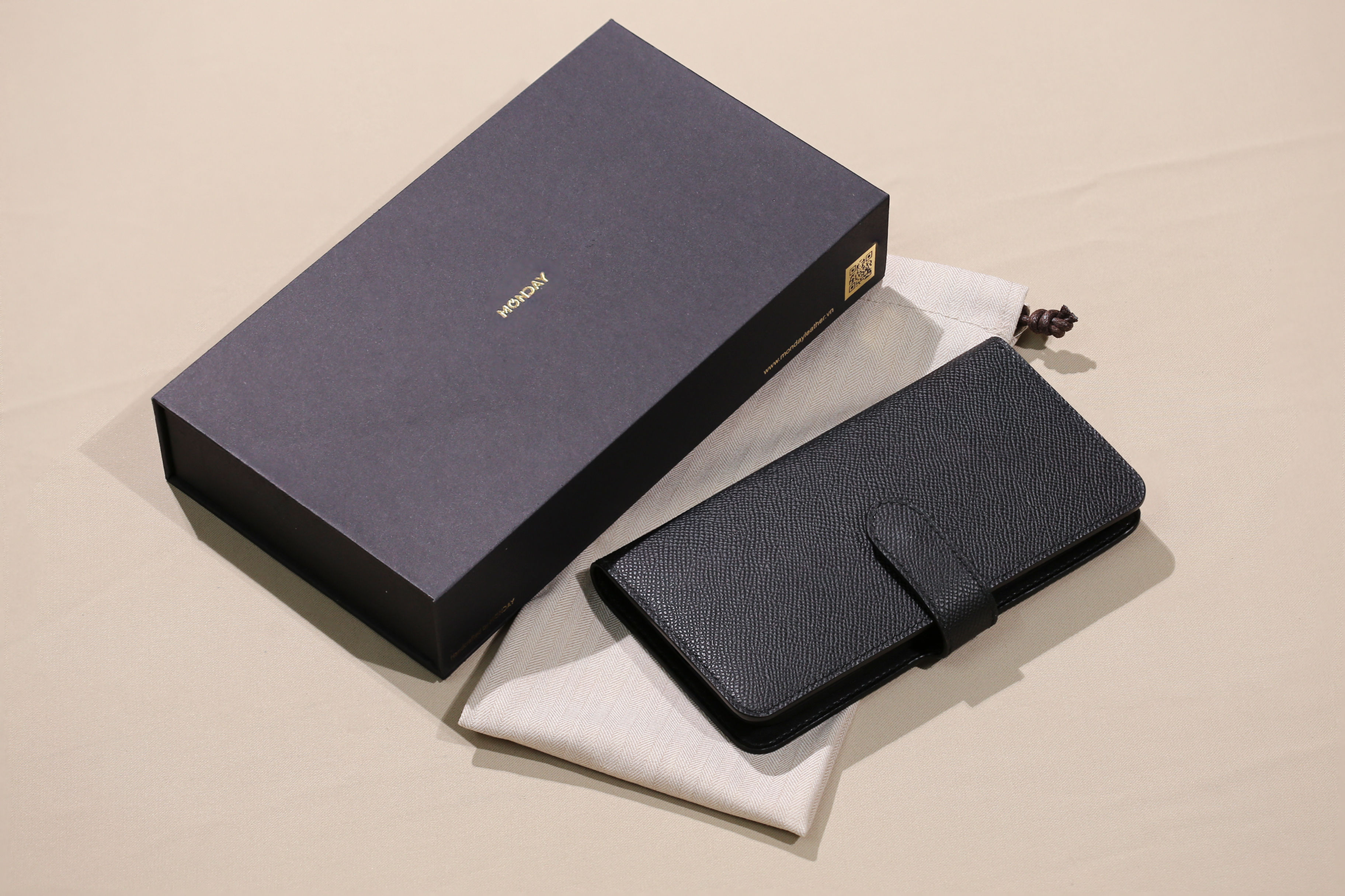 Ví ốp điện thoại 1183 - da espom cao cấp - chế tác thủ công