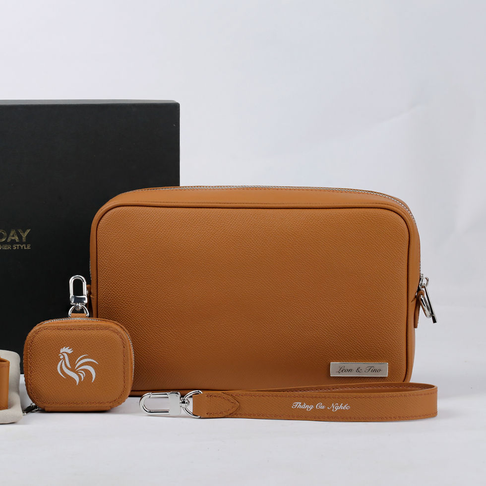 Thumbnail: Clutch Cặp 1456 - da espom cao cấp - chế tác thủ công
