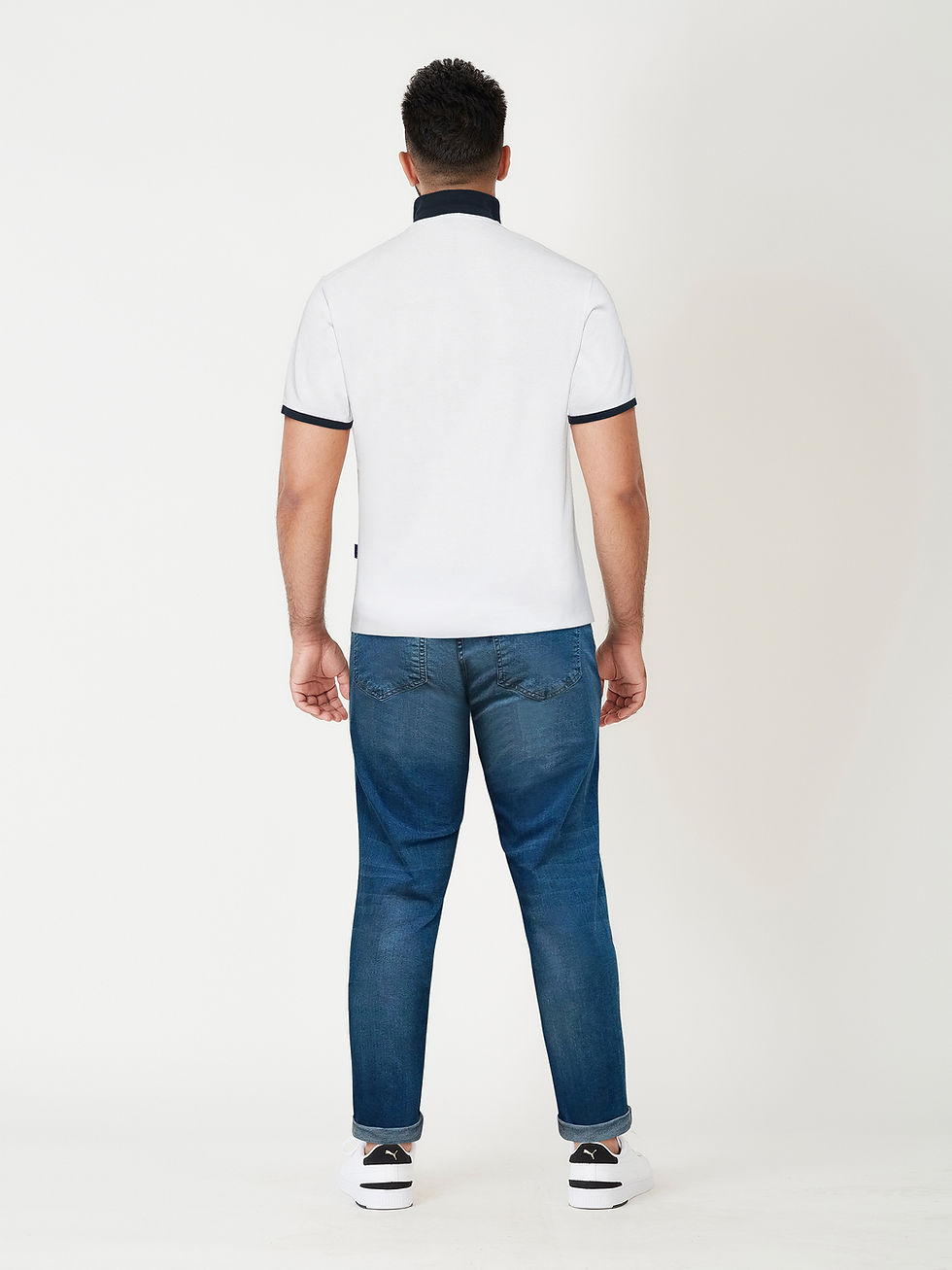 Thumbnail: SWISS&PASSION Chest Label Slim Fit Polo -White