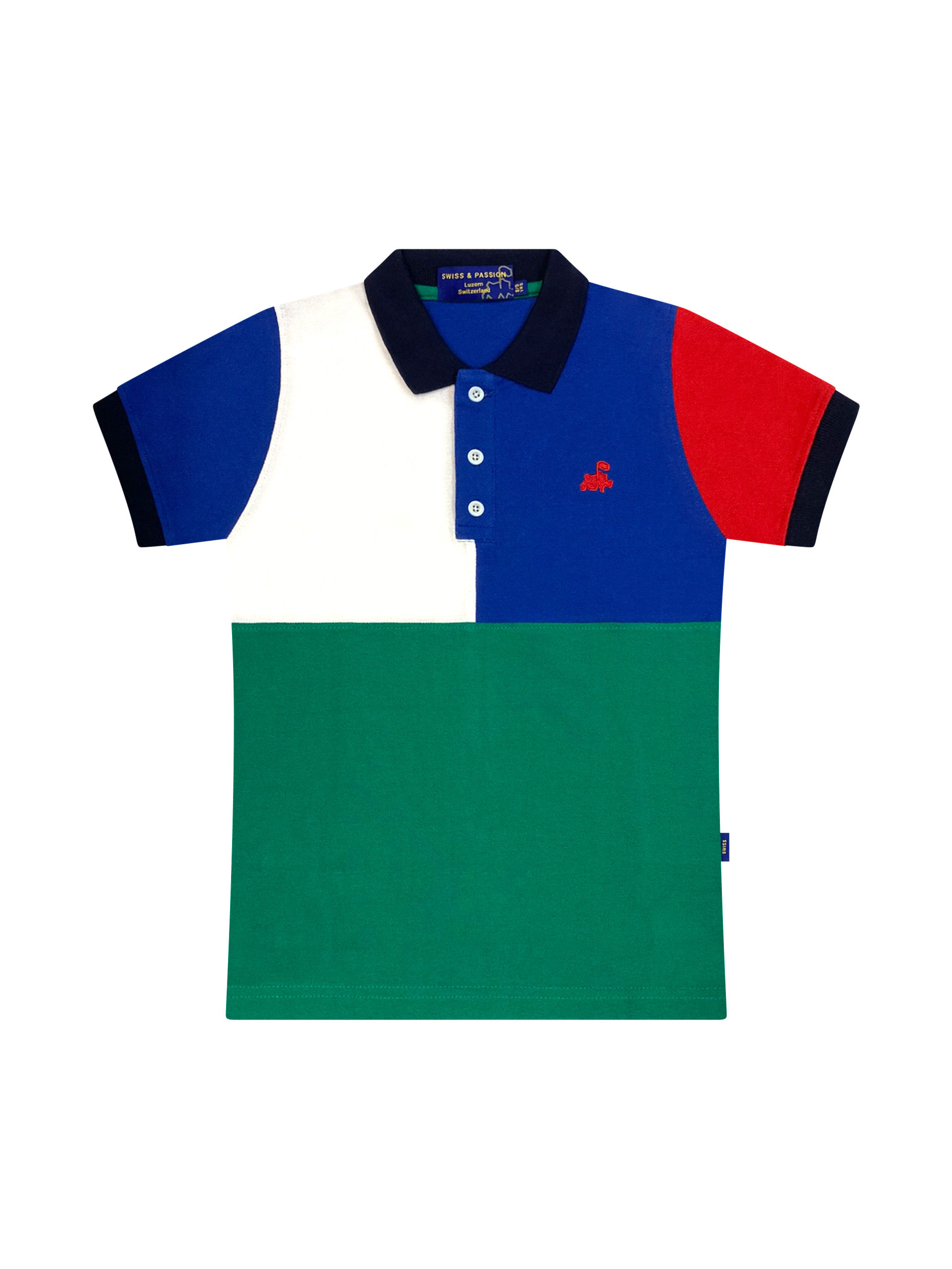 Color Blocked Embroidered Polo (4-13 Yrs)