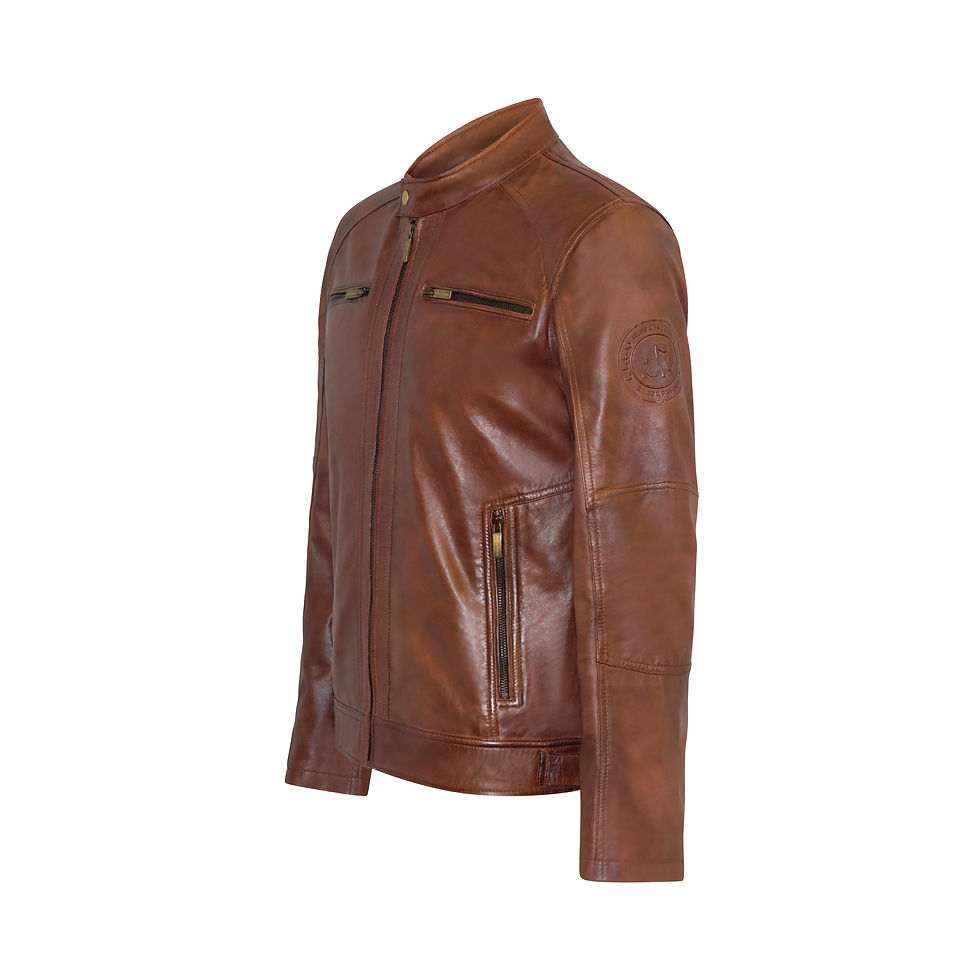 Thumbnail: SWISS&PASSION Leather Jacket-Brown