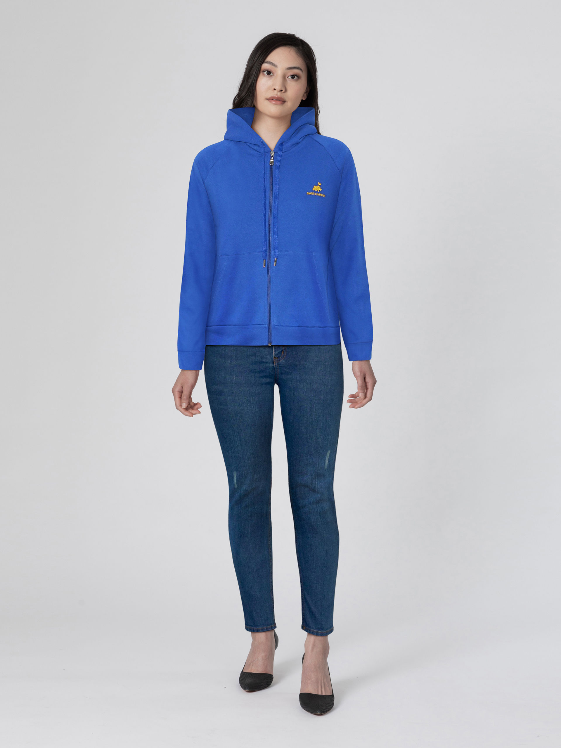 Made in Italy Zip Hoodie-Royal Blue