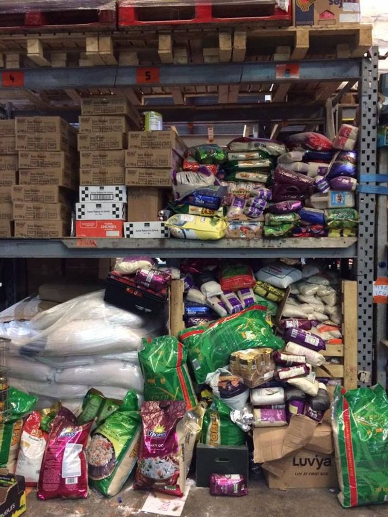 The rice and lentils collected by Matthew and Edith