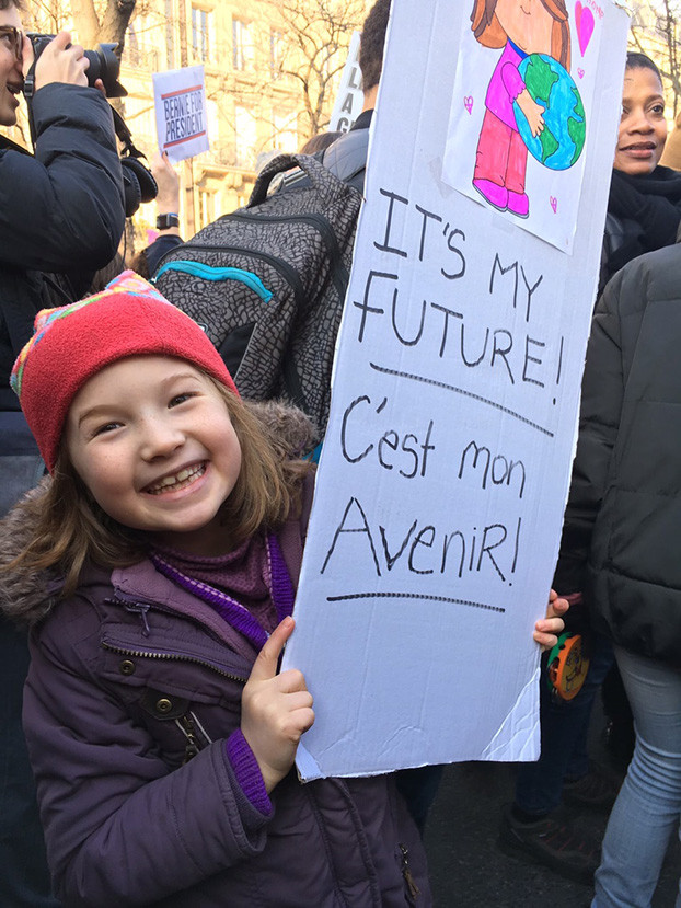 People are pictured protesting against Donald Trump during the Paris Women’s March. — Picture courtesy of JuliaMy American friend Michelle marched with her daughters, aged 11 years and 14 months, and another American mother and her daughters. “I felt it was important to make my opposition to Trump and my unwavering support for progressive politics visible.” She also wanted her children to realise they are part of a body politic, “To know that you have to speak up for what you believe in.” Michelle’s poster read: “Women’s Rights are Human Rights” and on the reverse “Not My President.” Her gorgeous 14-month-old daughter - See more at: http://www.themalaymailonline.com/opinion/helen-hickey/article/womens-march-millions-unite-against-trump-and-all-he-stands-for#sthash.B6lZ5zIz.dpuf