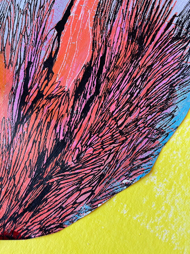 Miniature : zoom collage flower abstract fabric yellow
