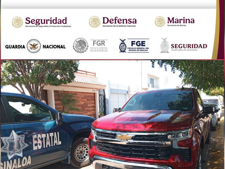 Grupo Interinstitucional recupera un vehículo con reporte de robo reciente en Culiacán