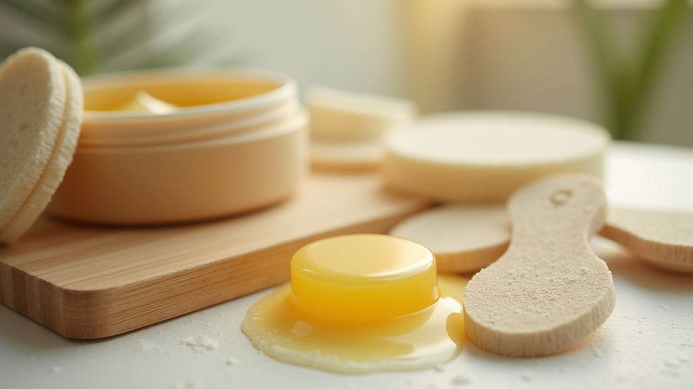 Close-up view of various waxing supplies including wax and applicators