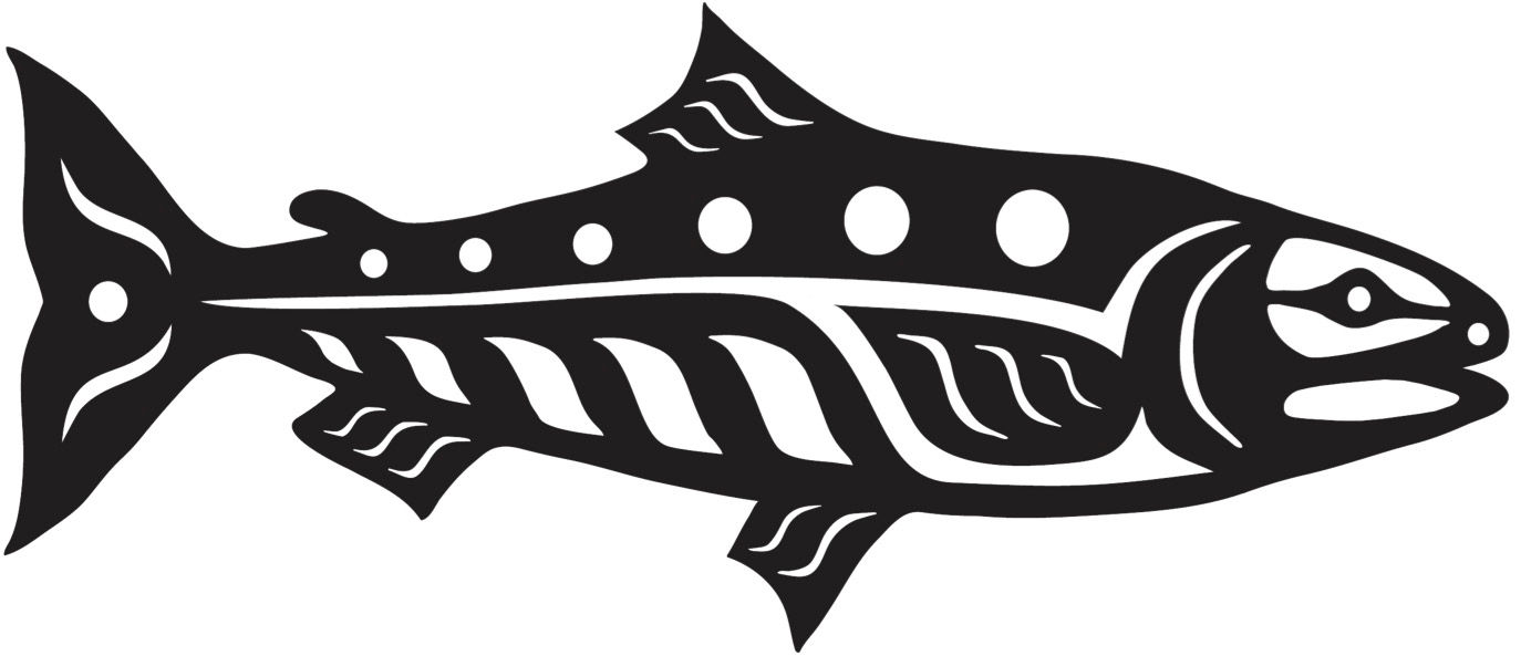 Mini Salmon Single, Black Lasercut Appliqué