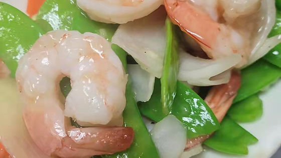 35. Stir Fried Prawns with Snow Peas 