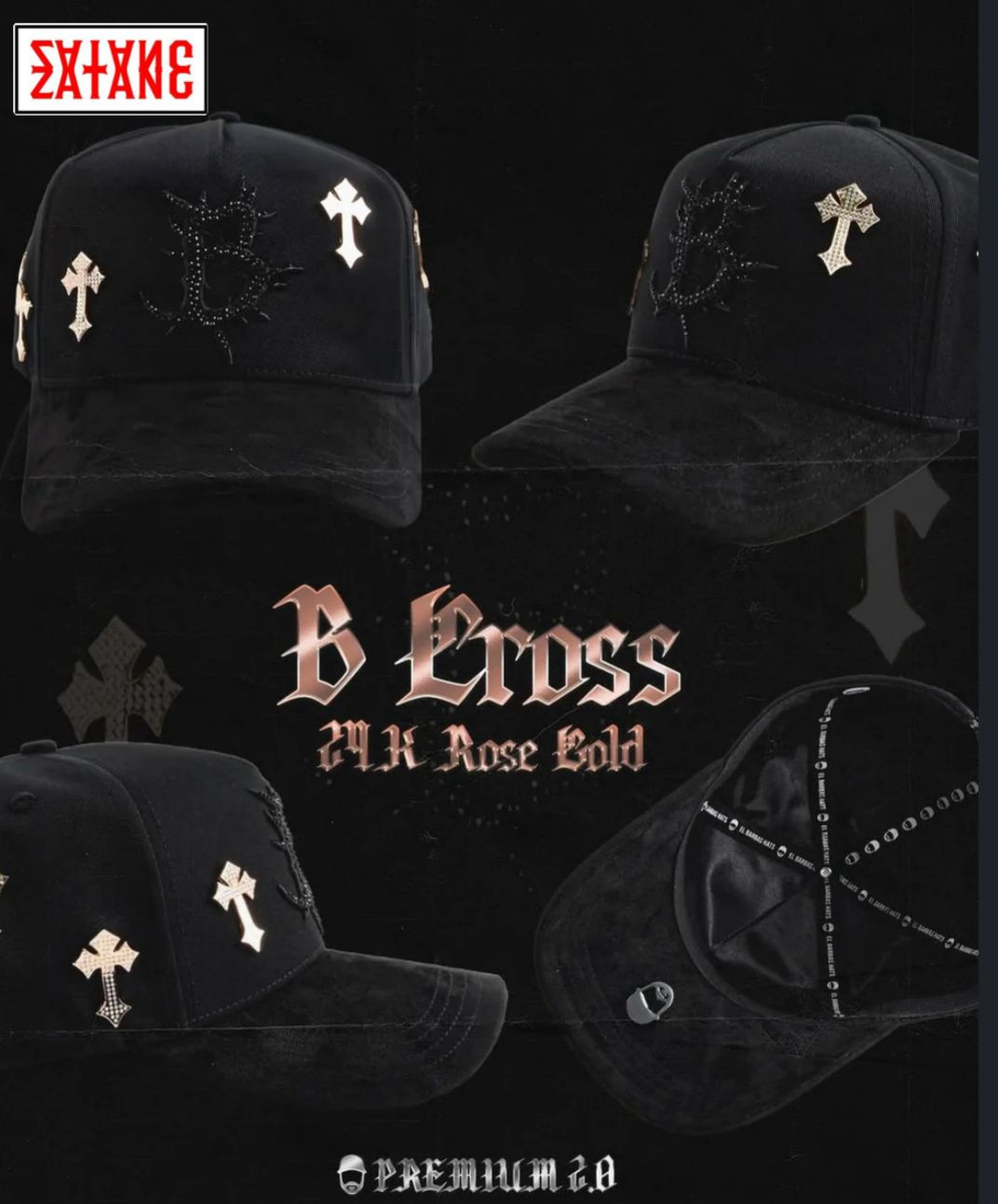 Gorra Barbas Hats "B Cross" 24k Rose Gold