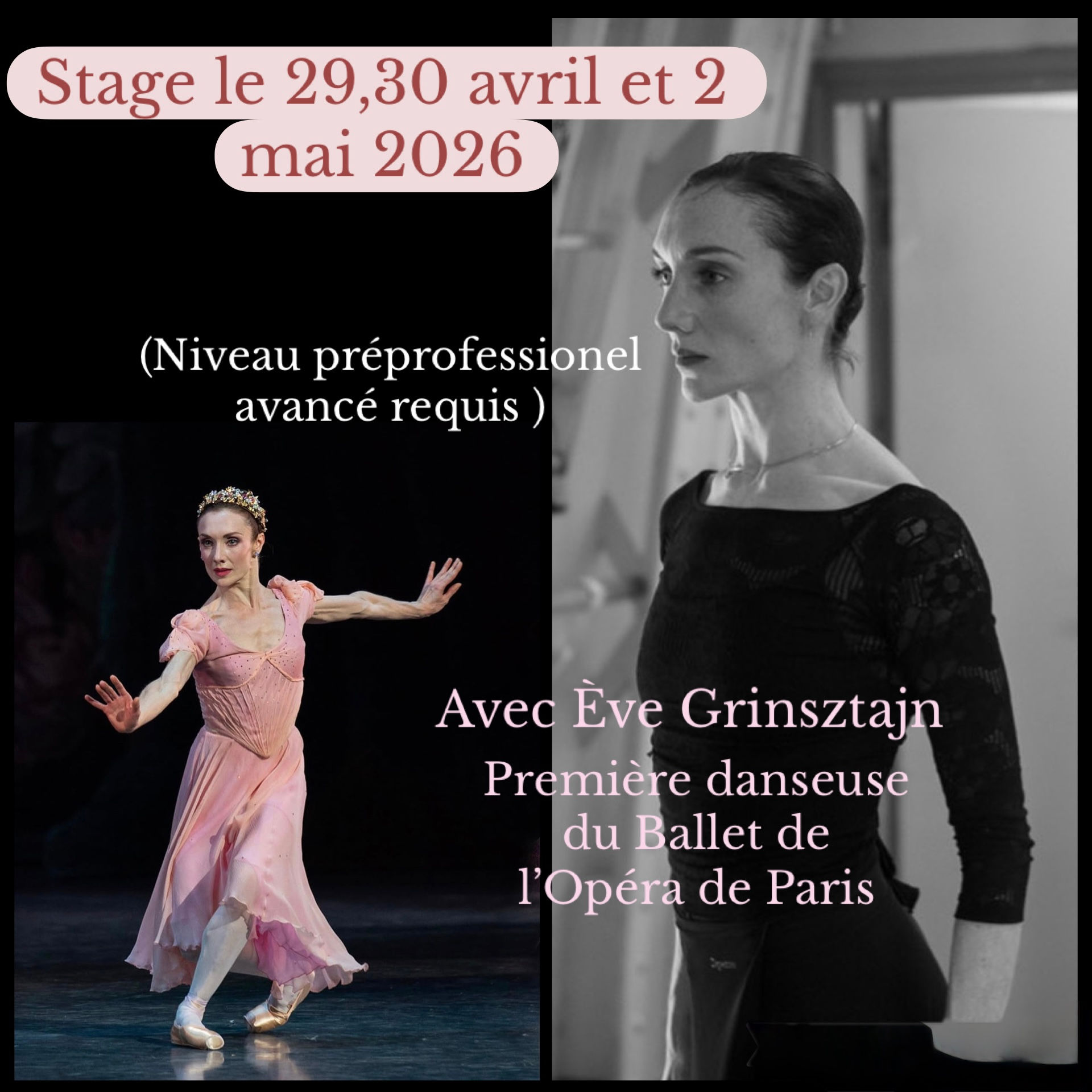 Stage le 29,30 avril et 2 mai 2026