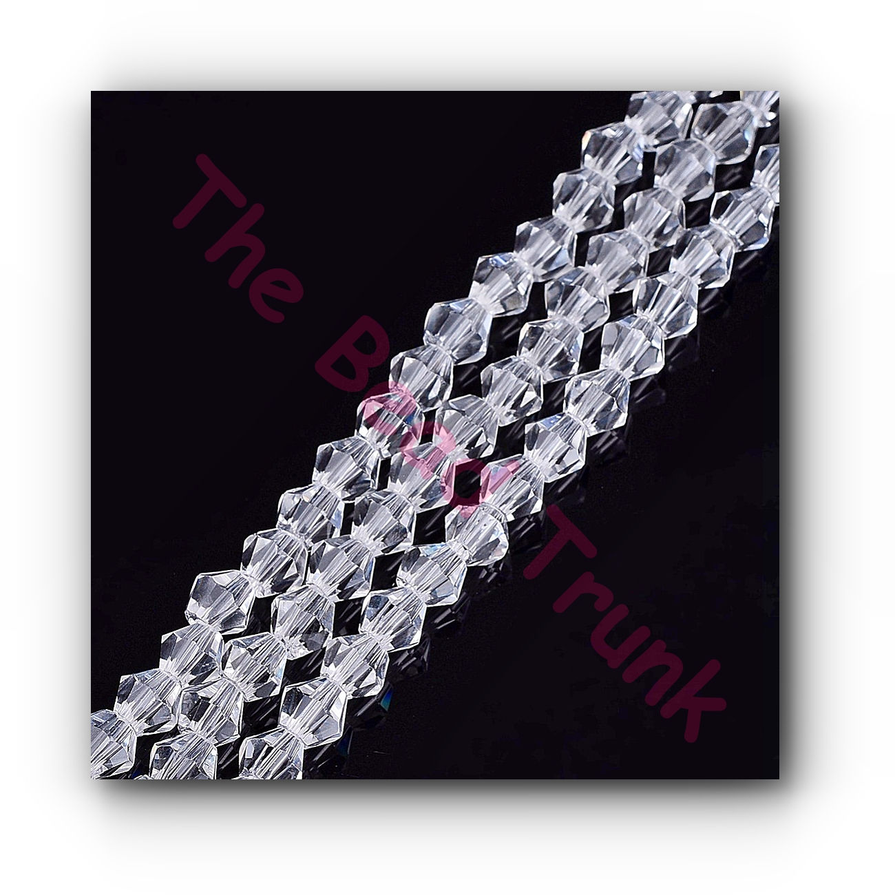 4mm Crystal Clear Faceted Transparent Bicone Smooth Glossy Glass Beads