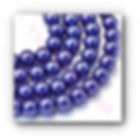 8mm Midnight Blue Pearl Opaque Baked Painted Glossy Round Glass Beads