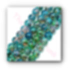 8mm Aquamarine Brown Dragon Vein Baked Painted Transparent Round Glass Beads