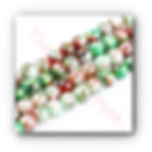 4mm Green Scarlet White Swirl Baked Painted Opaque Round Glass Beads