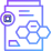 document icon with hexagon shapes and a magnifier