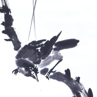 Thumbnail: MYNA ON AUTUMN WILLOW (AFTER LIU HAISU) 临 刘海粟《秋柳八哥图》 | LEE KAH YEOW 李家耀