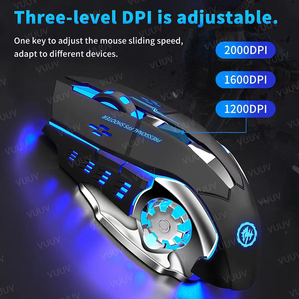 Thumbnail: AIEACH Bluetooth Mouse Gaming Computer Rechargeable Wireless Mouse USB Mechanica