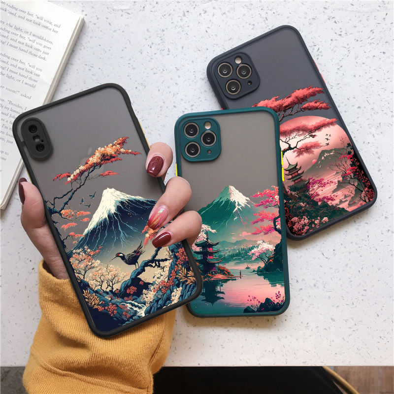Thumbnail: Japanese Aesthetic Mount Fuji Landscape Phone Case For iPhone 7 8 Plus 16 14 13 
