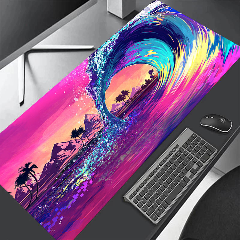 Thumbnail: Computer Art Mouse Pad Japan Wave Large Gaming Mousepad Gamer XXL Rubber Non-sli