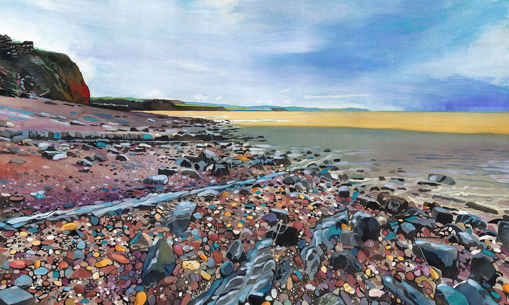 St. Audries Bay, Somerset 2023,  Original Watercolour By Leo