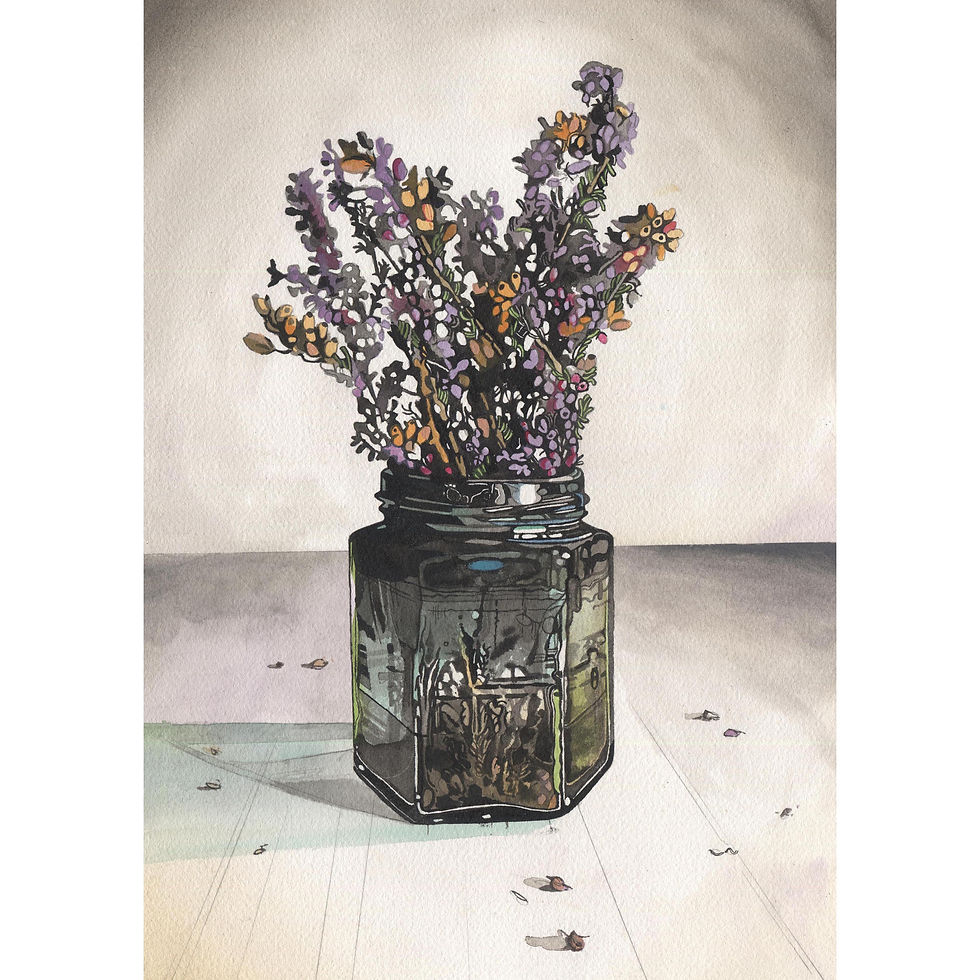 Thumbnail: "Heather 2" - Exmoor Print - from an Original Painting By Leo Davey