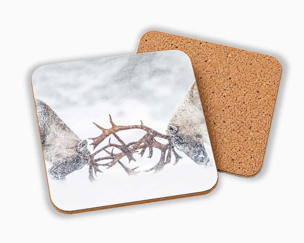 Caribous, sous-verres 4"x 4"