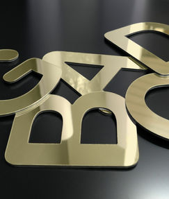 Logo lettres reliefs or - doré