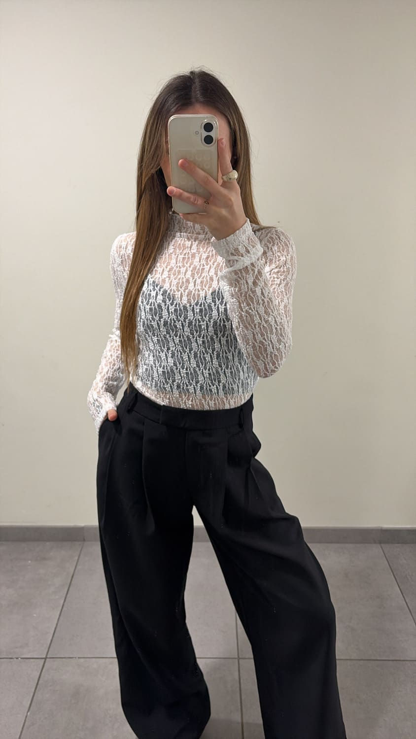 Haut dentelle blanc