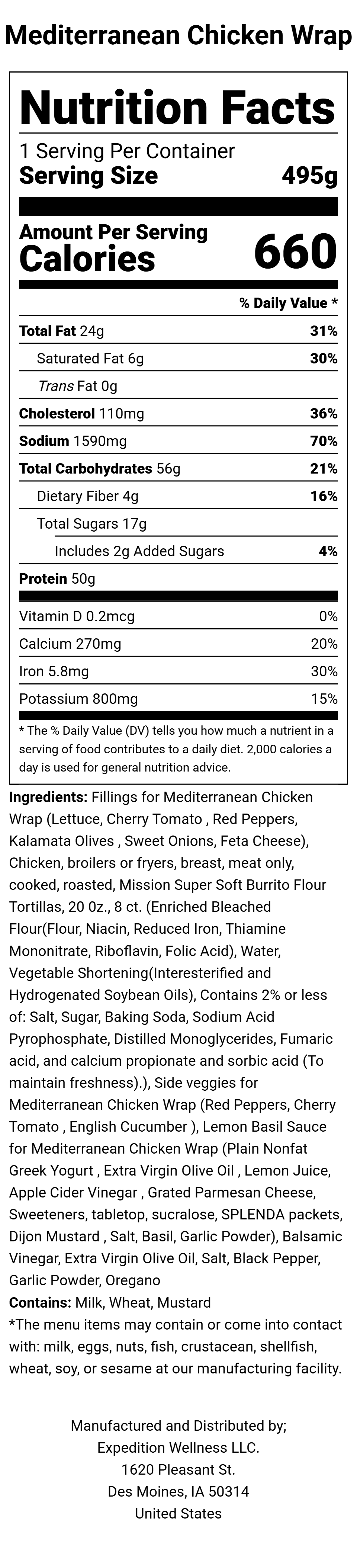 Thumbnail: Mediterranean Chicken Wrap