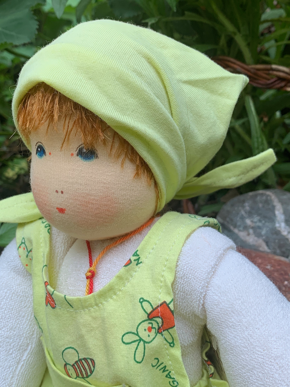 Nanchen Puppe Frühlingskind; hergestellt in Deutschland aus ausschliesslich biologischen Naturmaterialien