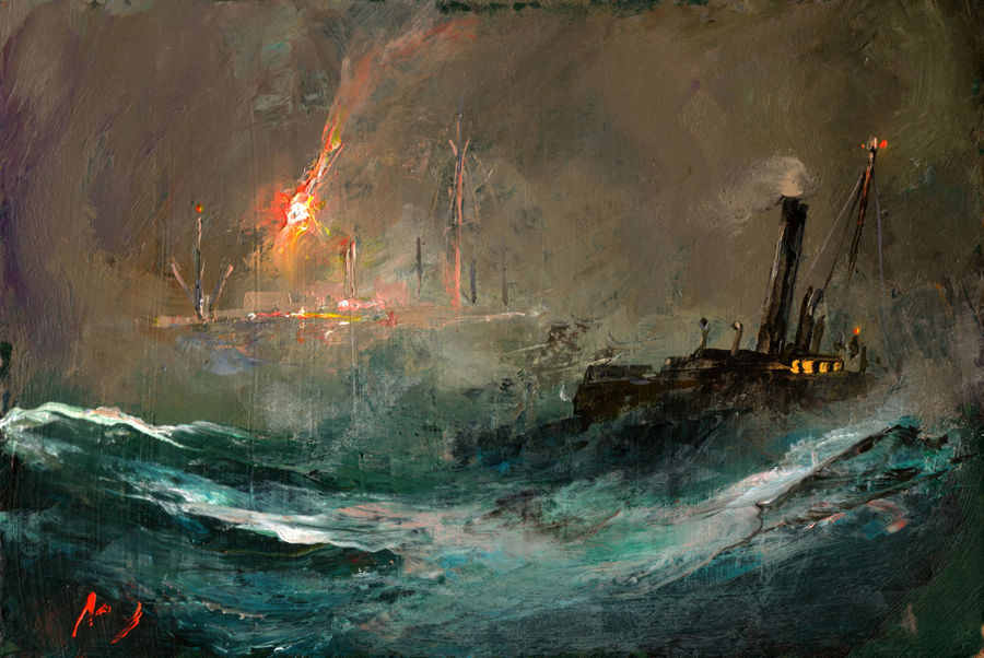 Tempête et fusée de détresse.