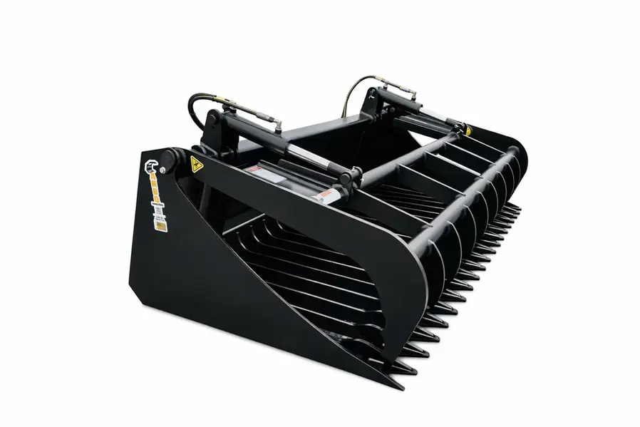 grapple rock bucket, grapple bucket, tractor grapple bucket, skid steer grapple bucket