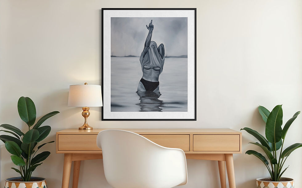 woman in bikini giving the middle finger