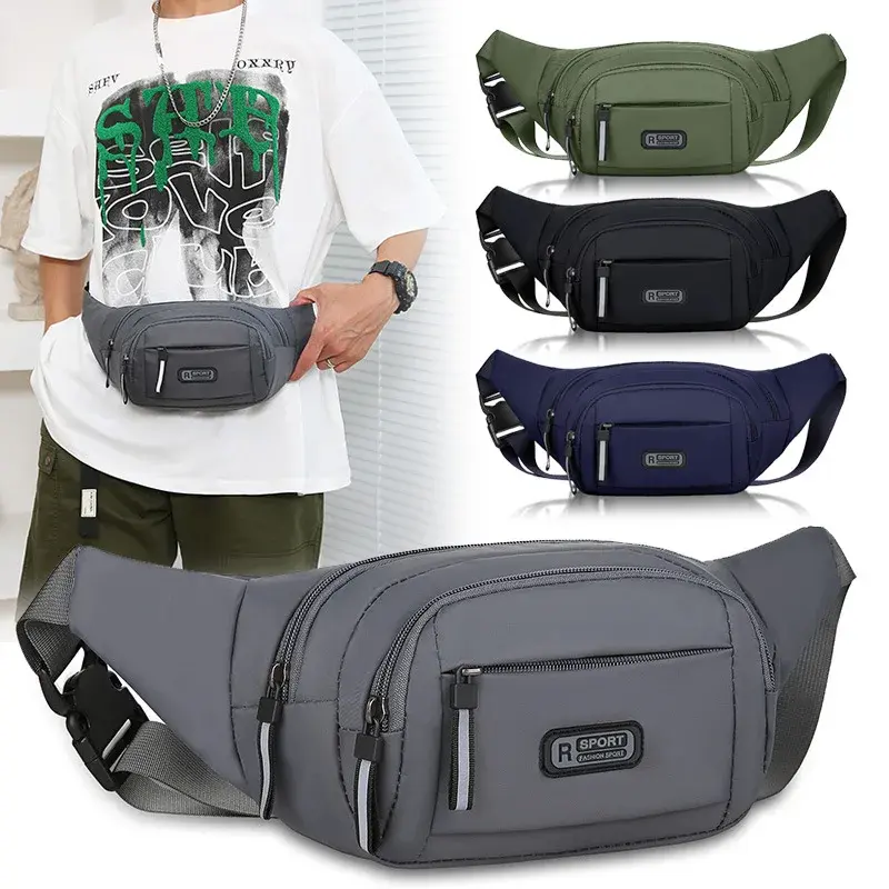 Men Canvas Fit Waistpack Mobile Fanny Waist Packs Men's Sports Outdoor Leisure R