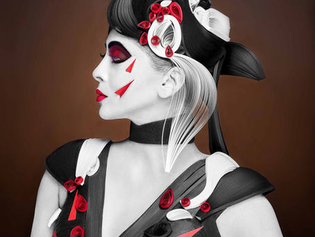 Conceptual Fashion Portrait | White Silence, Red Pulse